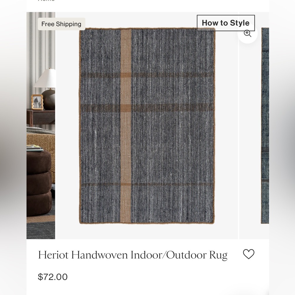 Striped Blue and Brown Rug 2’x3’